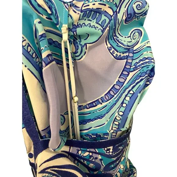 Lilly Pulitzer Sydney Silk Caftan Dress XS Blue Preppy Beach Resortwear - Picture 7 of 13